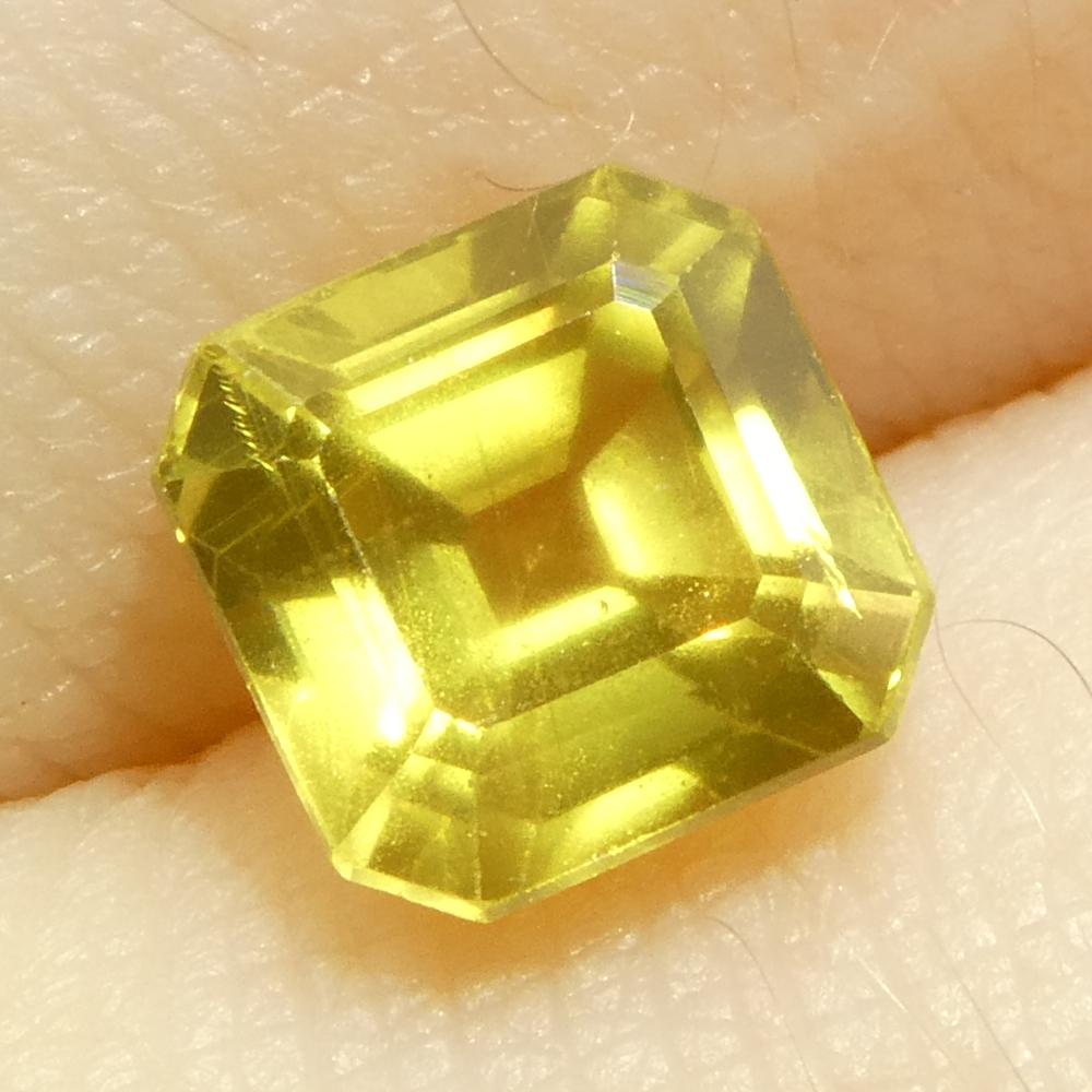 Femenino o masculino Zafiro amarillo cuadrado/octogonal de Tanzania, sin calentar, 1,66ct en venta