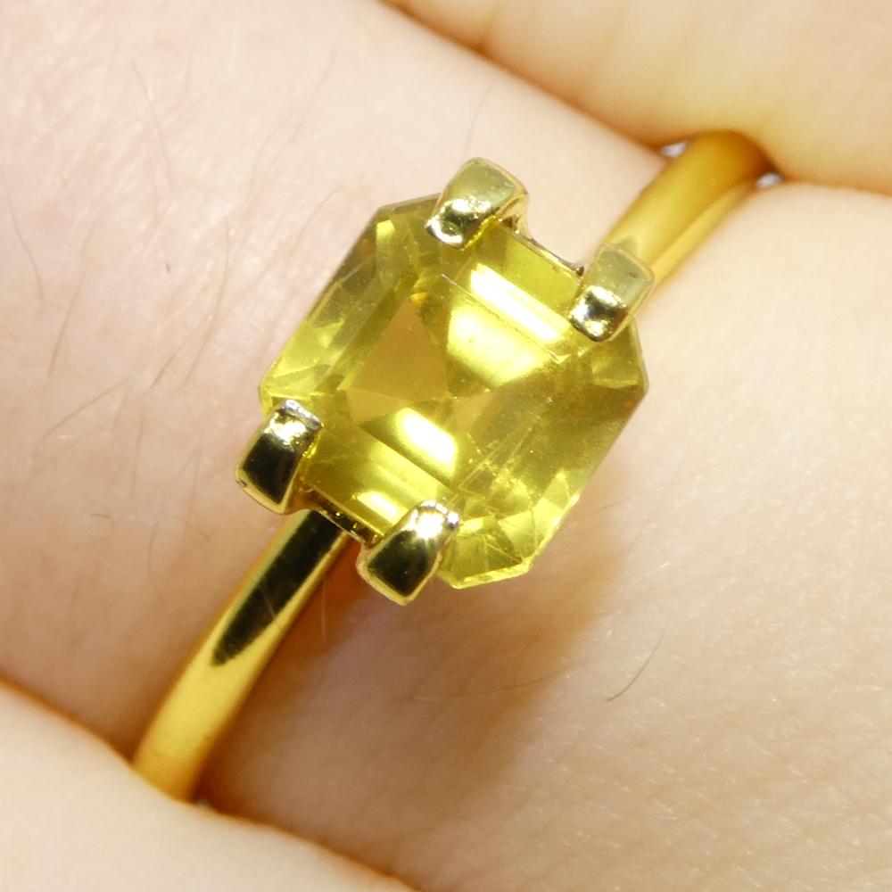 Zafiro amarillo cuadrado/octogonal de Tanzania, sin calentar, 1,66ct en venta 1