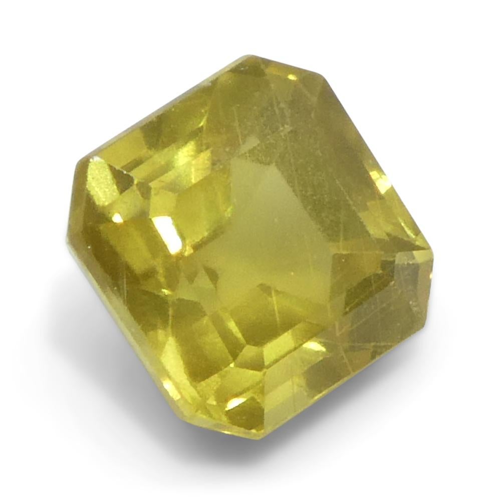 Zafiro amarillo cuadrado/octogonal de Tanzania, sin calentar, 1,66ct en venta 4
