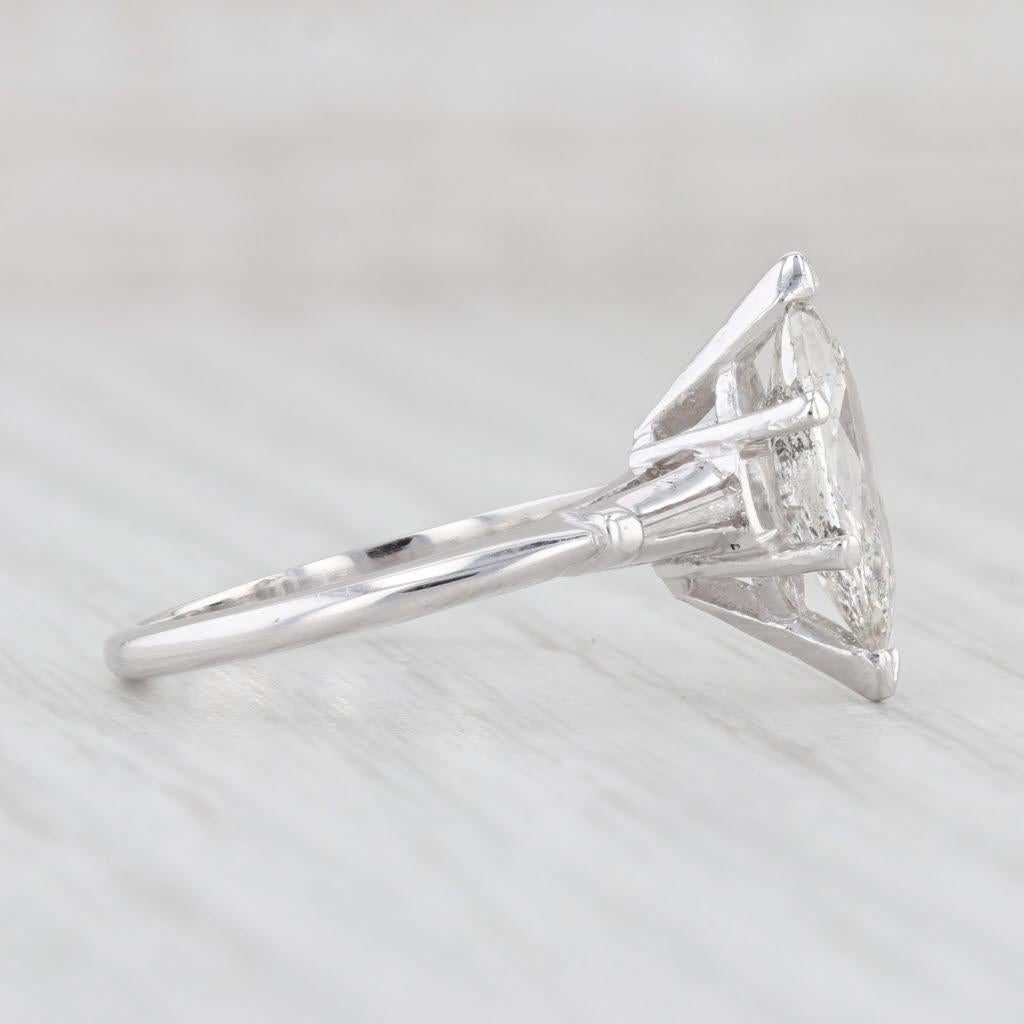 Marquise Cut 1.66ctw Marquise Diamond Engagement Ring 14k White Gold Size 6 EGL USA