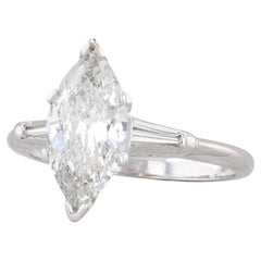 1,66 Karat Marquise Diamant-Verlobungsring 14k Weißgold Größe 6 EGL USA