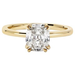 1.67 Carat Cushion Statement Brilliant White 14K White Gold Graceful Brilliance