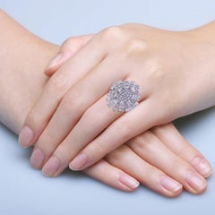 1.67 Carat Diamond 18 Karat Gold Starburst Cocktail Ring