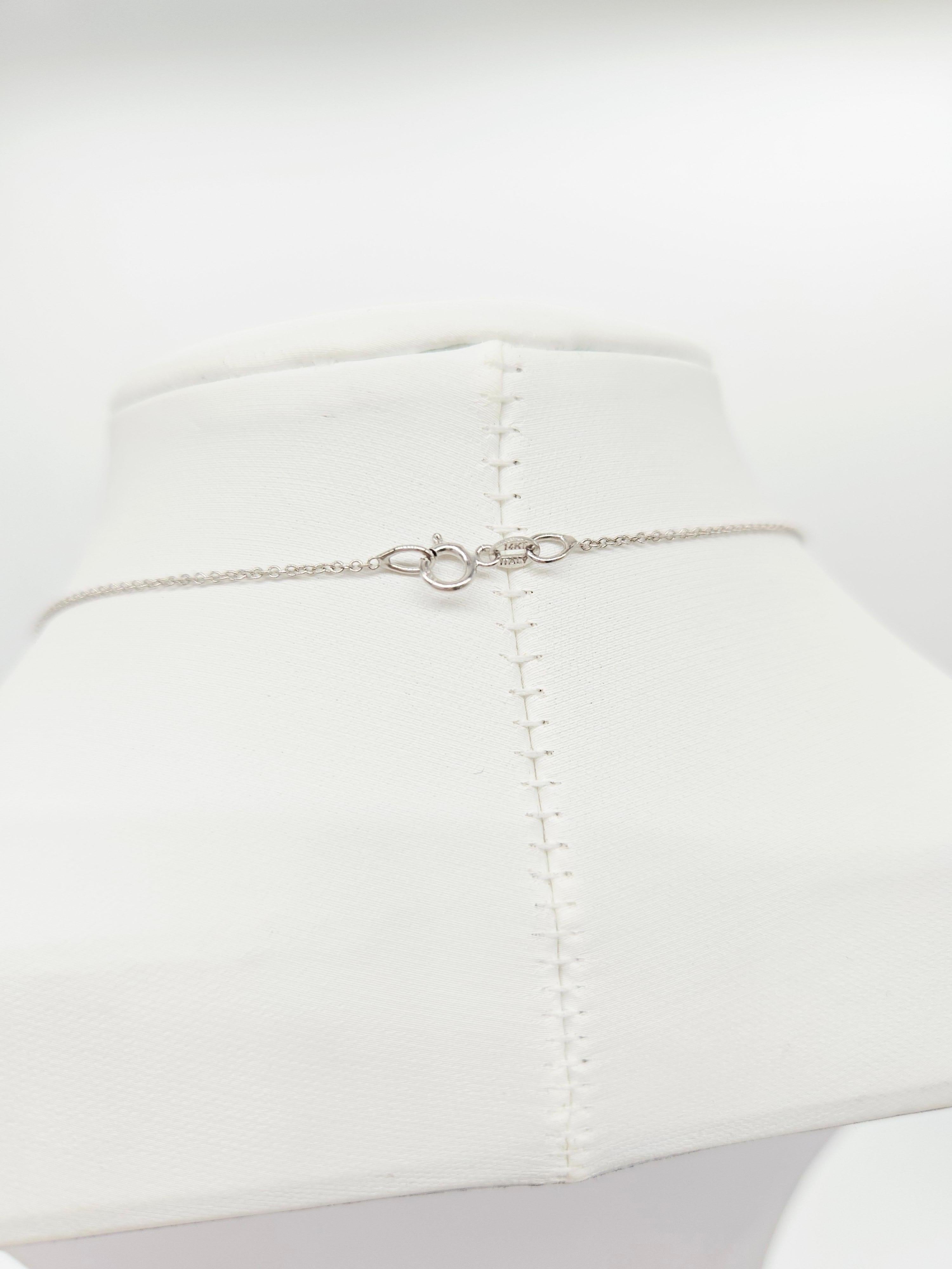 Taille ronde 1.67 Carat Diamond Mini Tennis Necklace 14 Karat White Gold 18'' (Collier de tennis mini diamant) en vente