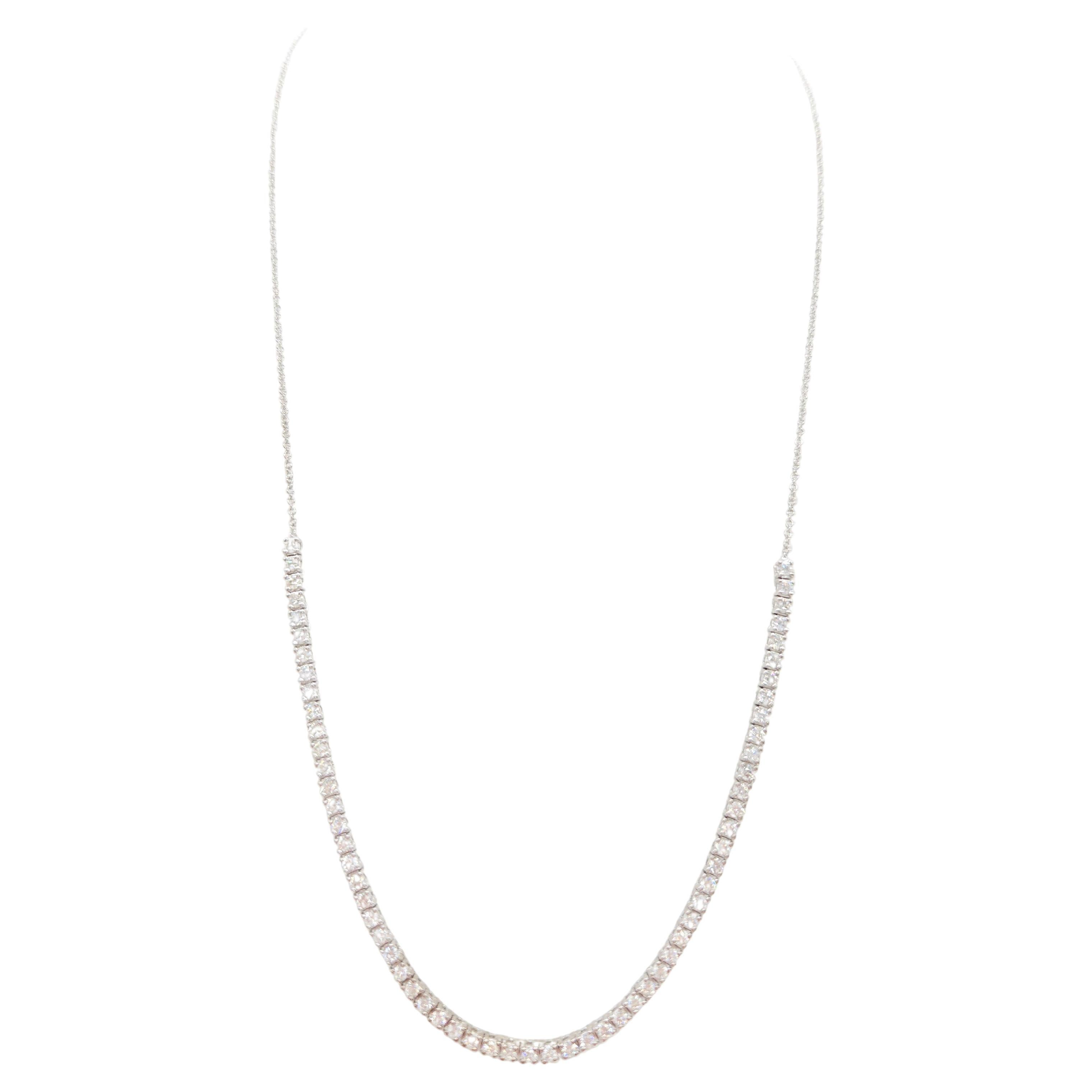 1.67 Carat Diamond Mini Tennis Necklace 14 Karat White Gold 18''