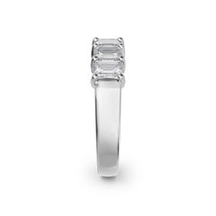 Abe Mor 1.67 Carat TW Emerald Cut Diamond 7 Stone Ring, F VS1, Platinum, Size 6