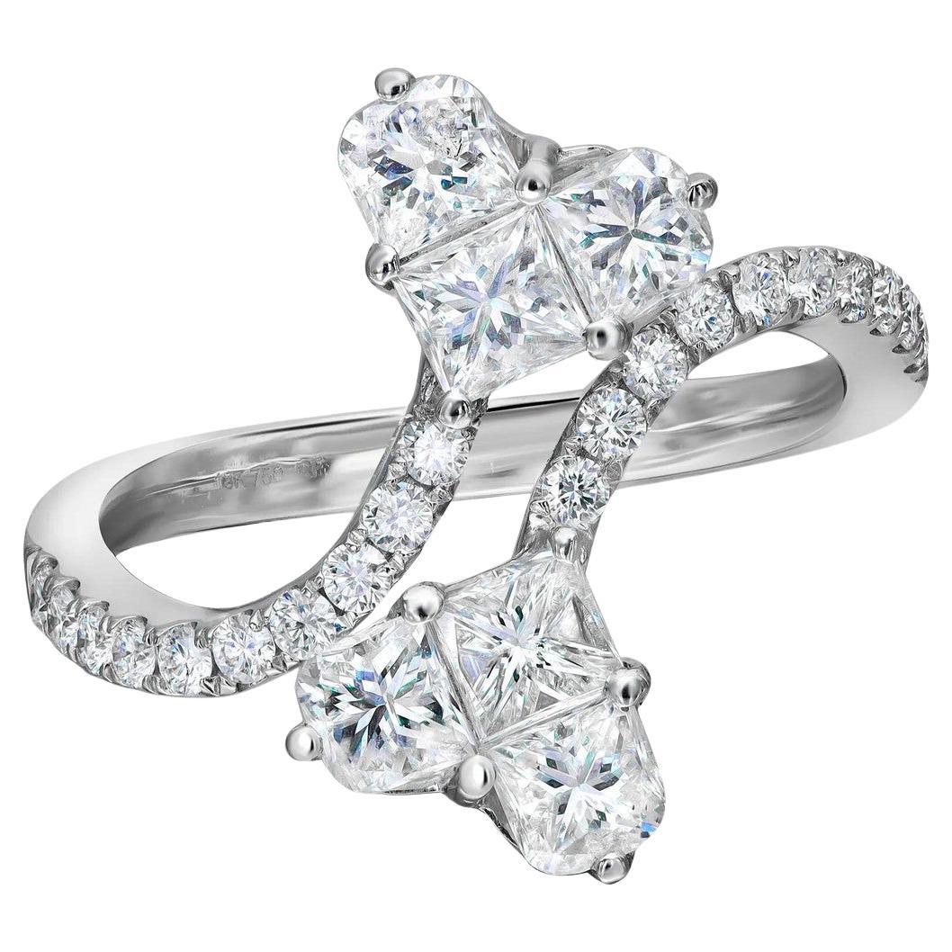 1.67 Carat Heart-Shaped Diamond Ring in 18k White Gold