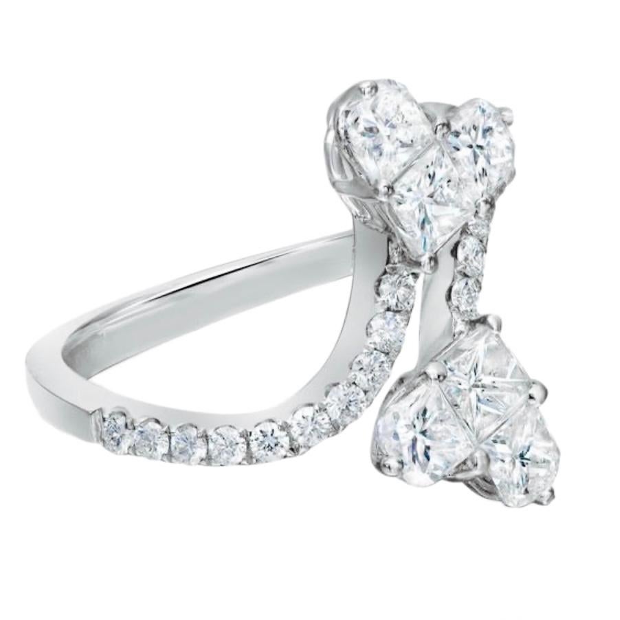1.67 Carat Heart-Shaped Diamond Statement Ring in 18k White Gold 4