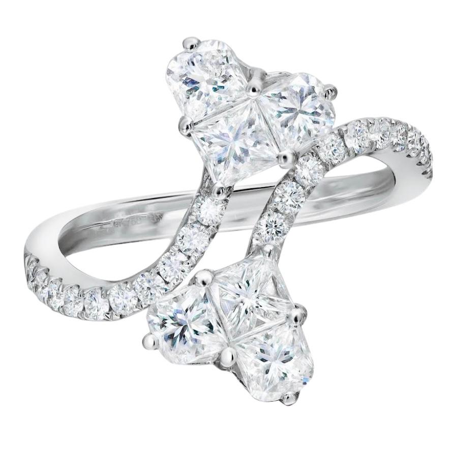 1.67 Carat Heart-Shaped Diamond Statement Ring in 18k White Gold 5