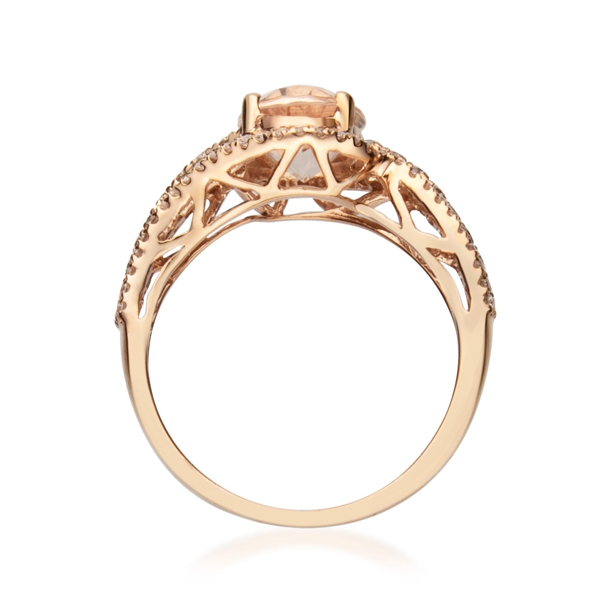 diamond ring with morganite accents