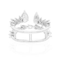 1.67 Ct Natural Diamond Pear and Marquise Open Band Ring Eternity 18K White Gold