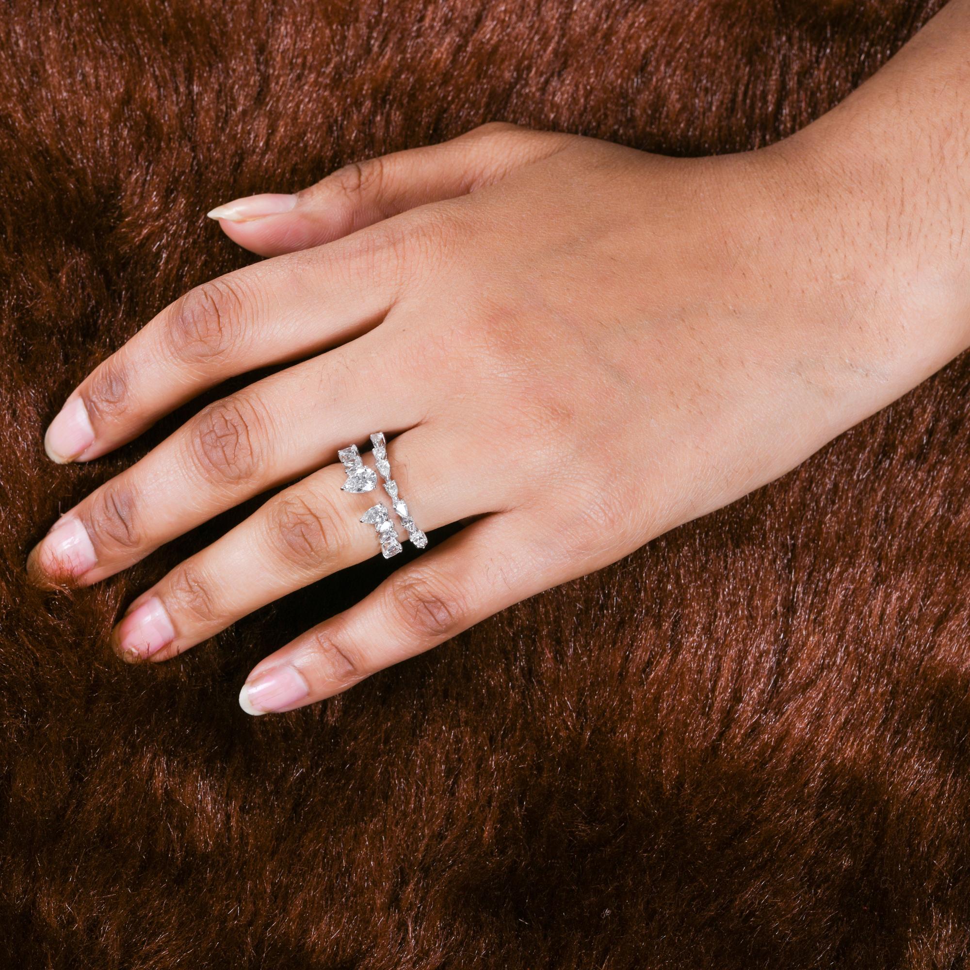 1.67 Karat SI Reinheit HI Farbe Birnen-Diamantring 18 Karat Weißgold Schmuckstücke (Tropfenschliff) im Angebot