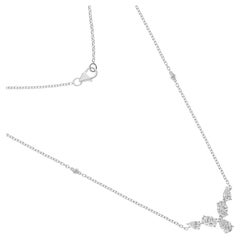 1.67 Carat SI/H Pear Oval Diamond Pendant Necklace 18 Karat White Gold Jewelry