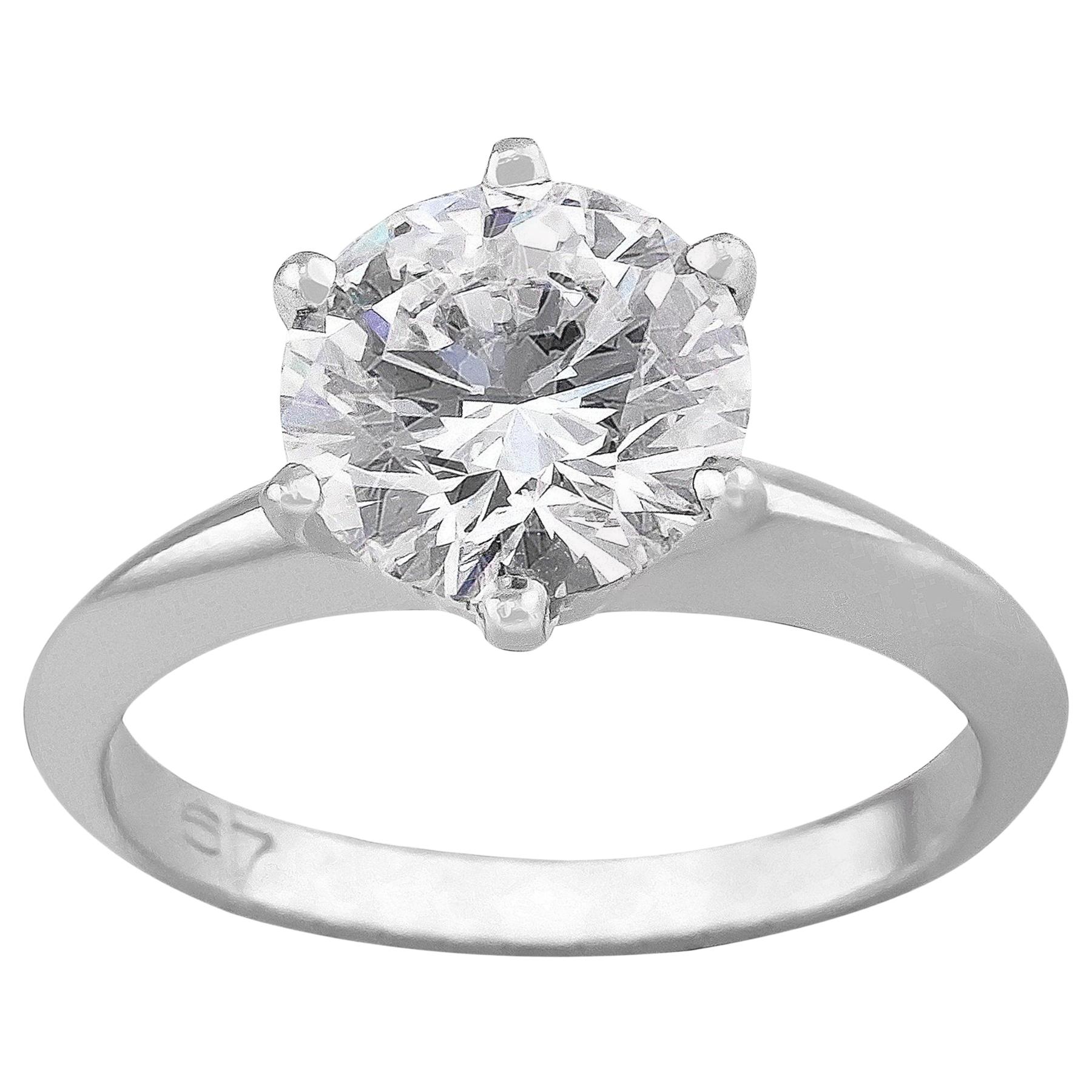 Tiffany & Co. 1.67 Carat Platinum Diamond Ring For Sale