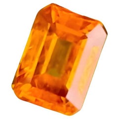 1.67 Carats Fanta Spessartite Loose Garnet Stone Emerald Cut Nigerian Gemstone