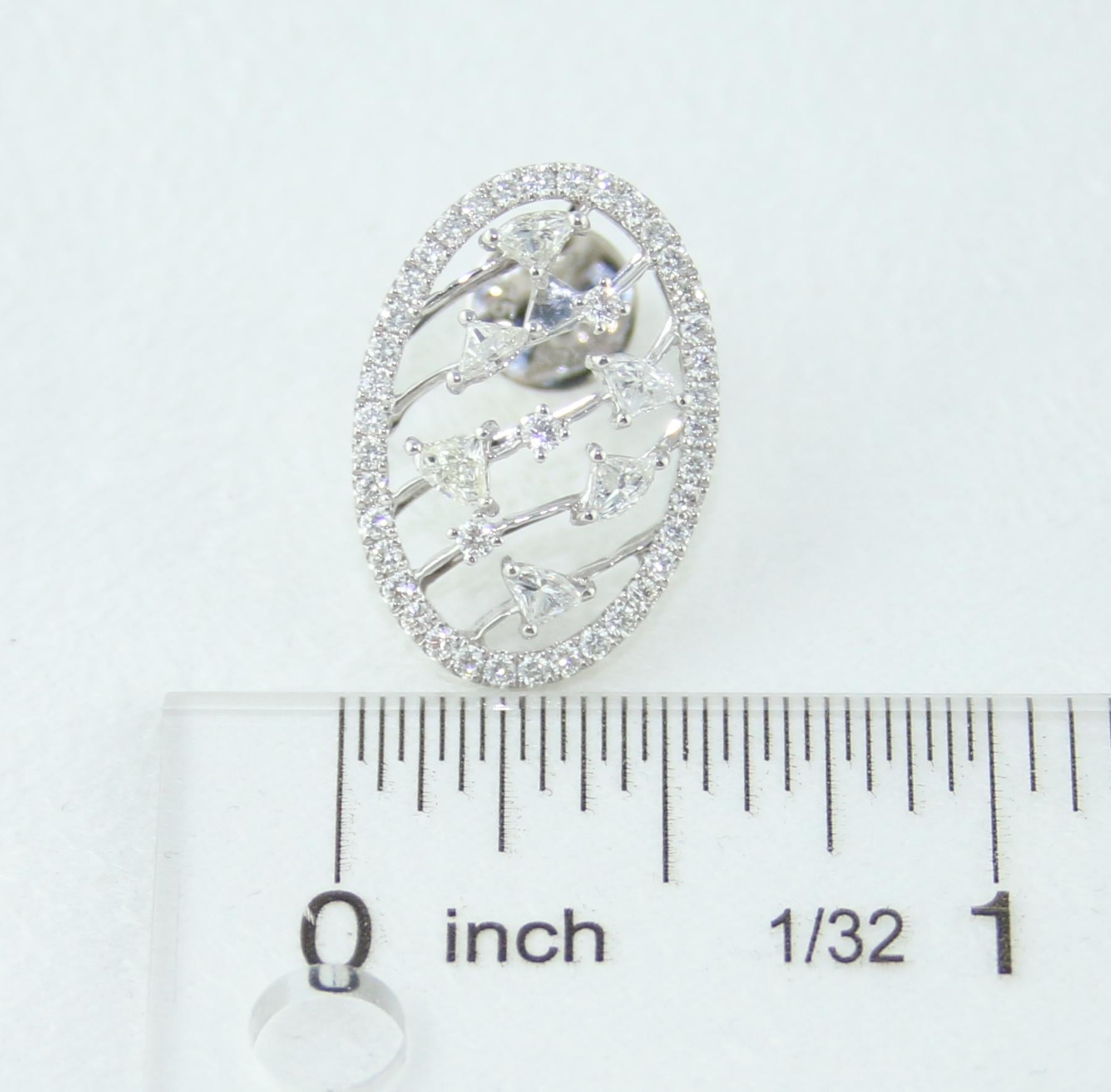 1.67 Carat Oval Diamond Gold Earrings For Sale 2