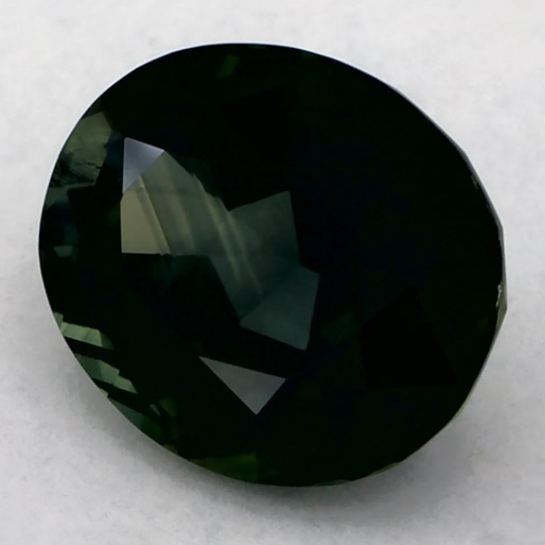 Taille ovale 1.67 Ct Green Sapphire Oval Certified Loose Gemstone (Saphir vert ovale certifié) en vente