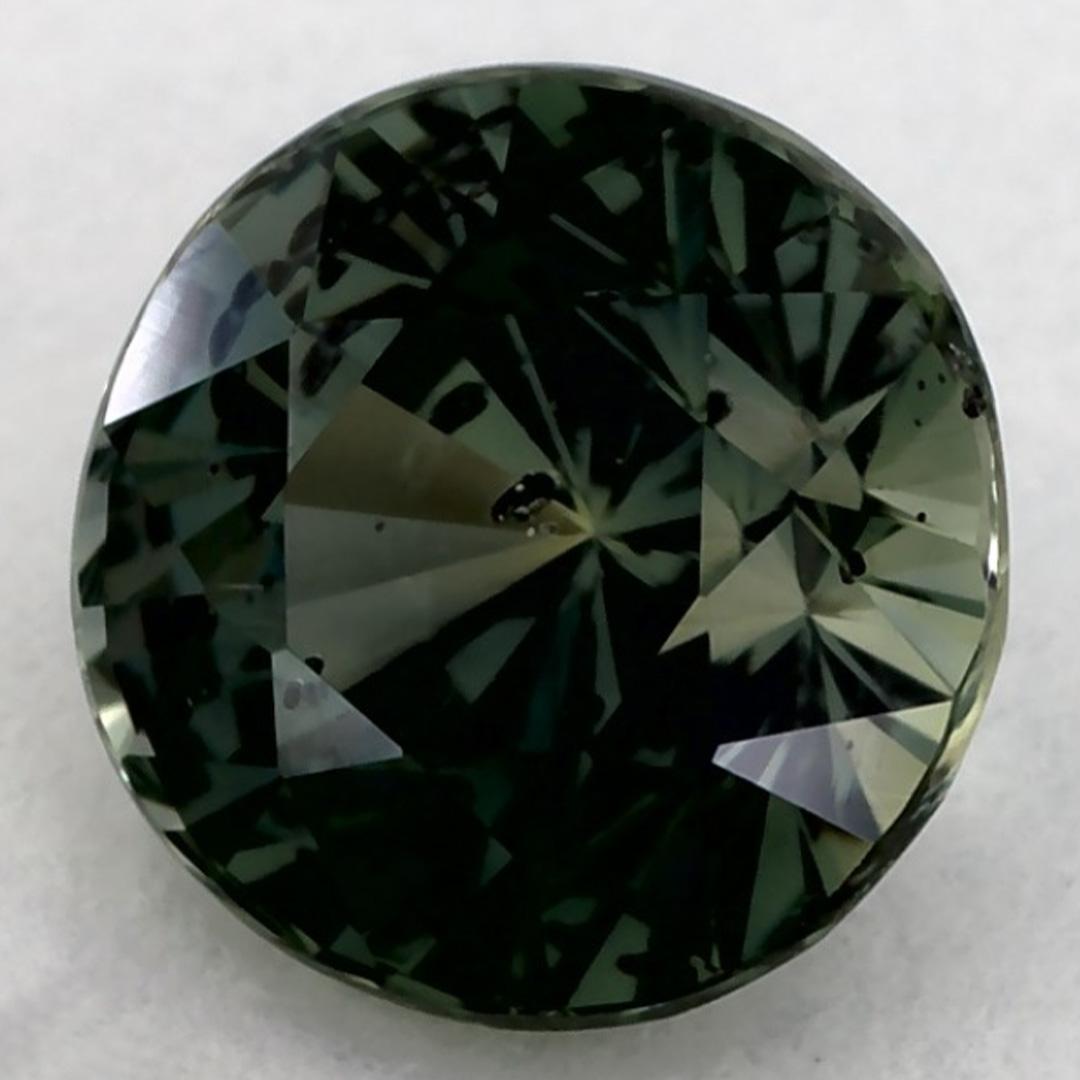 Taille ronde 1.67 Ct Green Sapphire Round Loose Gemstone (Saphir vert rond en vrac) en vente