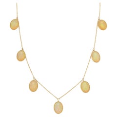 16.7 Ct Opal Necklace in 18K Yellow Gold Chain