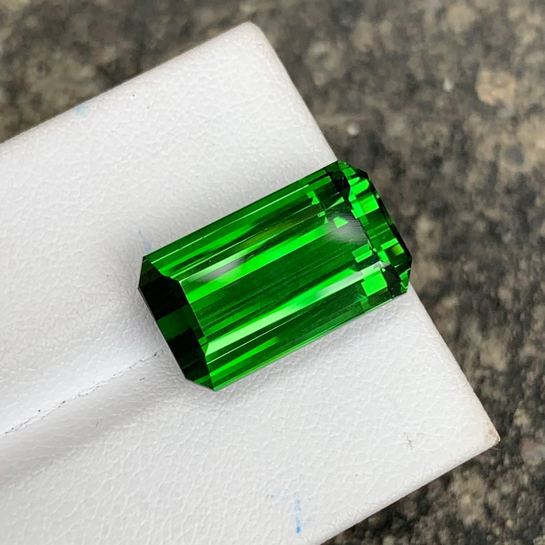 Moderne Pierre tourmaline chromée taille émeraude 16,70 carats en vente