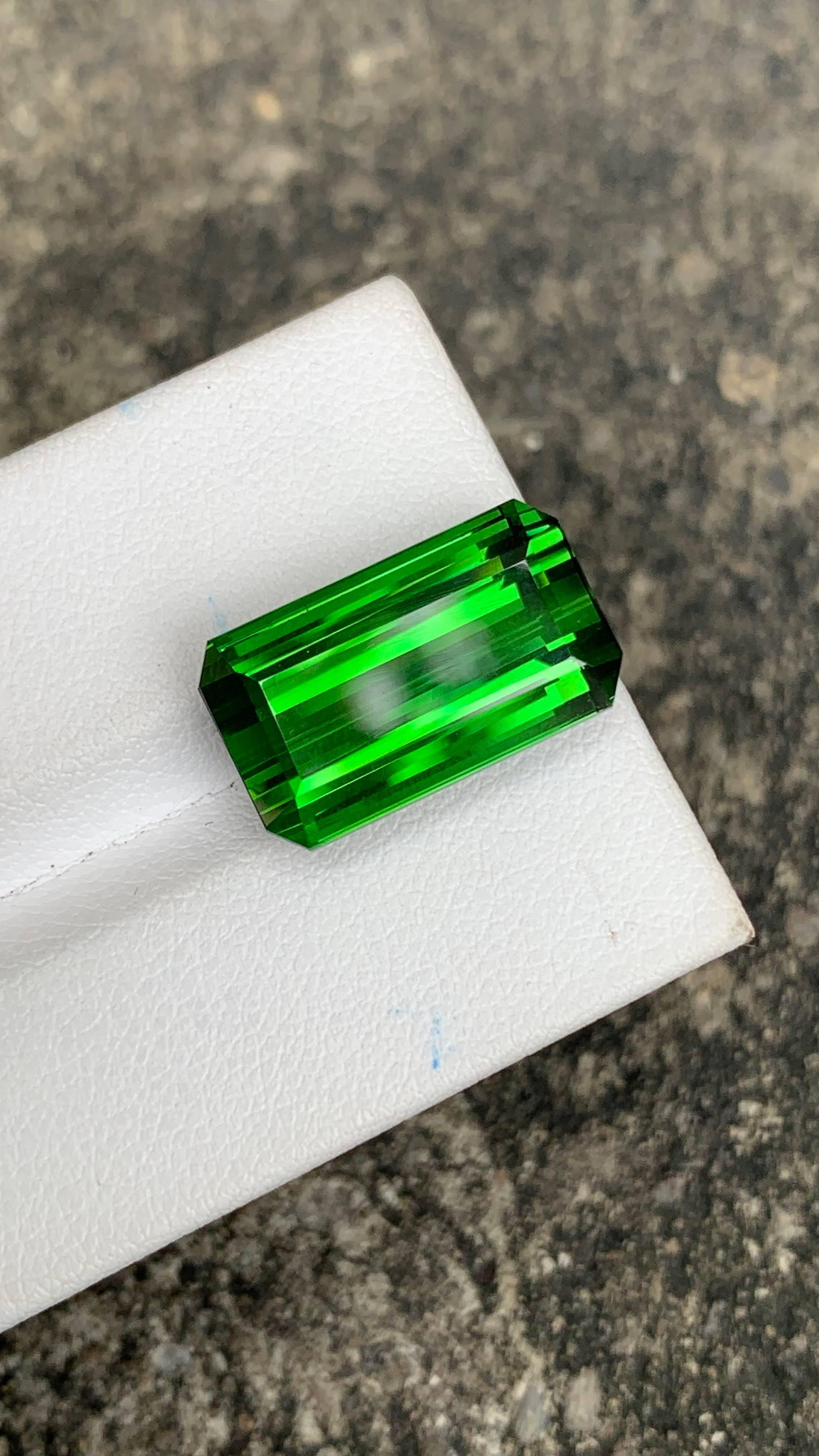 Taille émeraude Pierre tourmaline chromée taille émeraude 16,70 carats en vente
