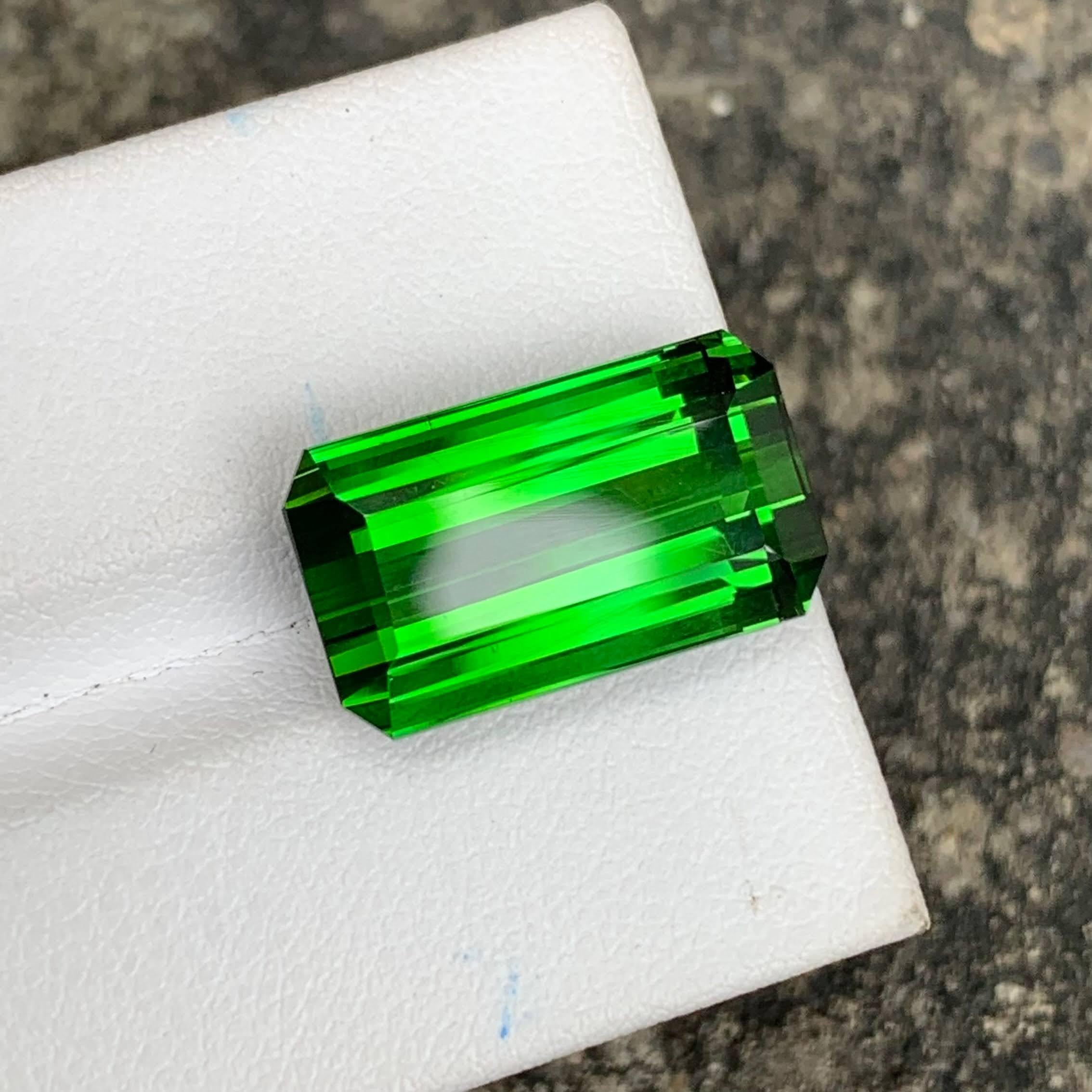 Pierre tourmaline chromée taille émeraude 16,70 carats Unisexe en vente