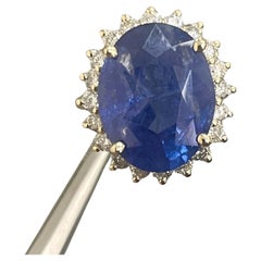 16.72 Carats Natural Sapphire and Diamonds 14K Yellow Gold Ring