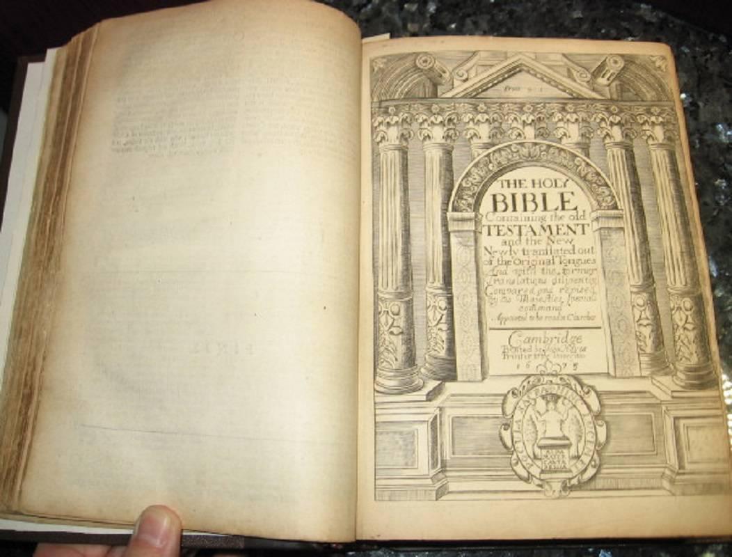 Charles II 1675 King James Bible Cambridge Complete Illustrated 178 Van Hove Engravings For Sale