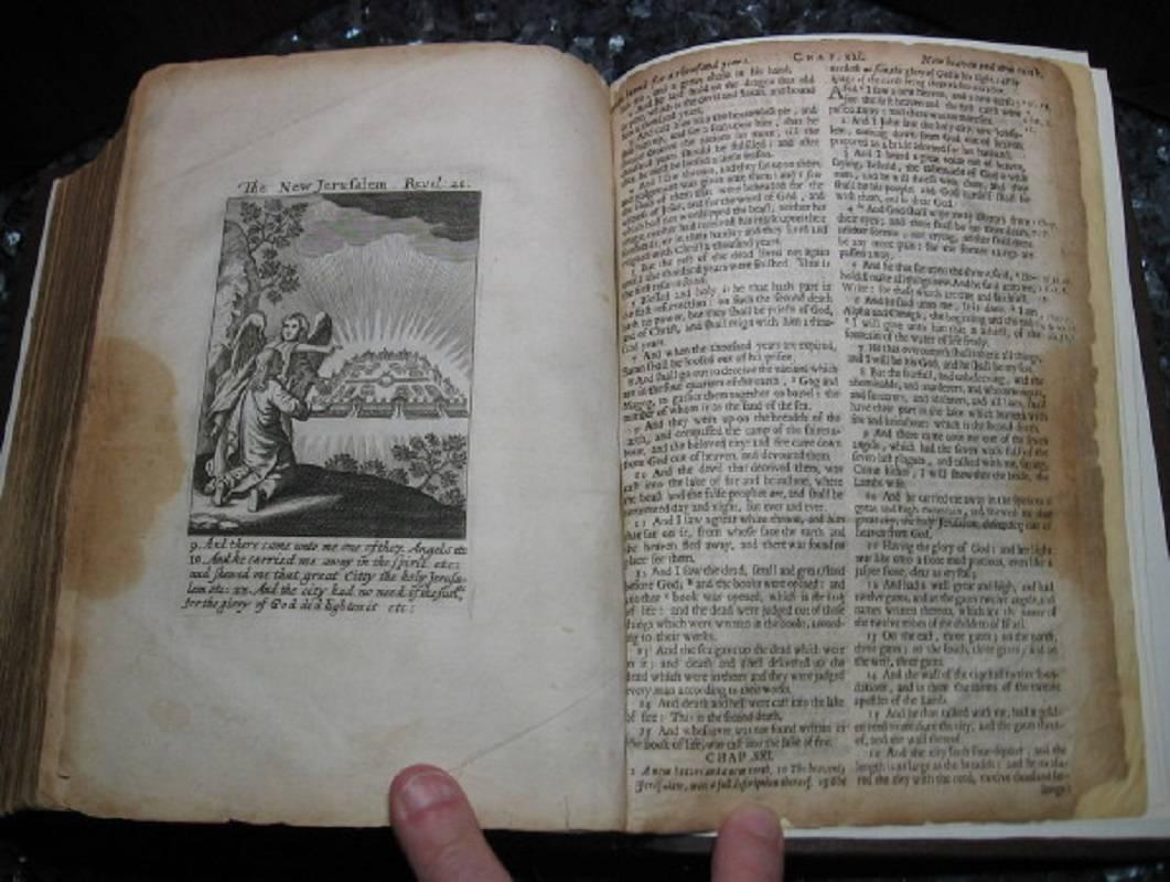 18th Century and Earlier 1675 King James Bible Cambridge Complete Illustrated 178 Van Hove Engravings For Sale