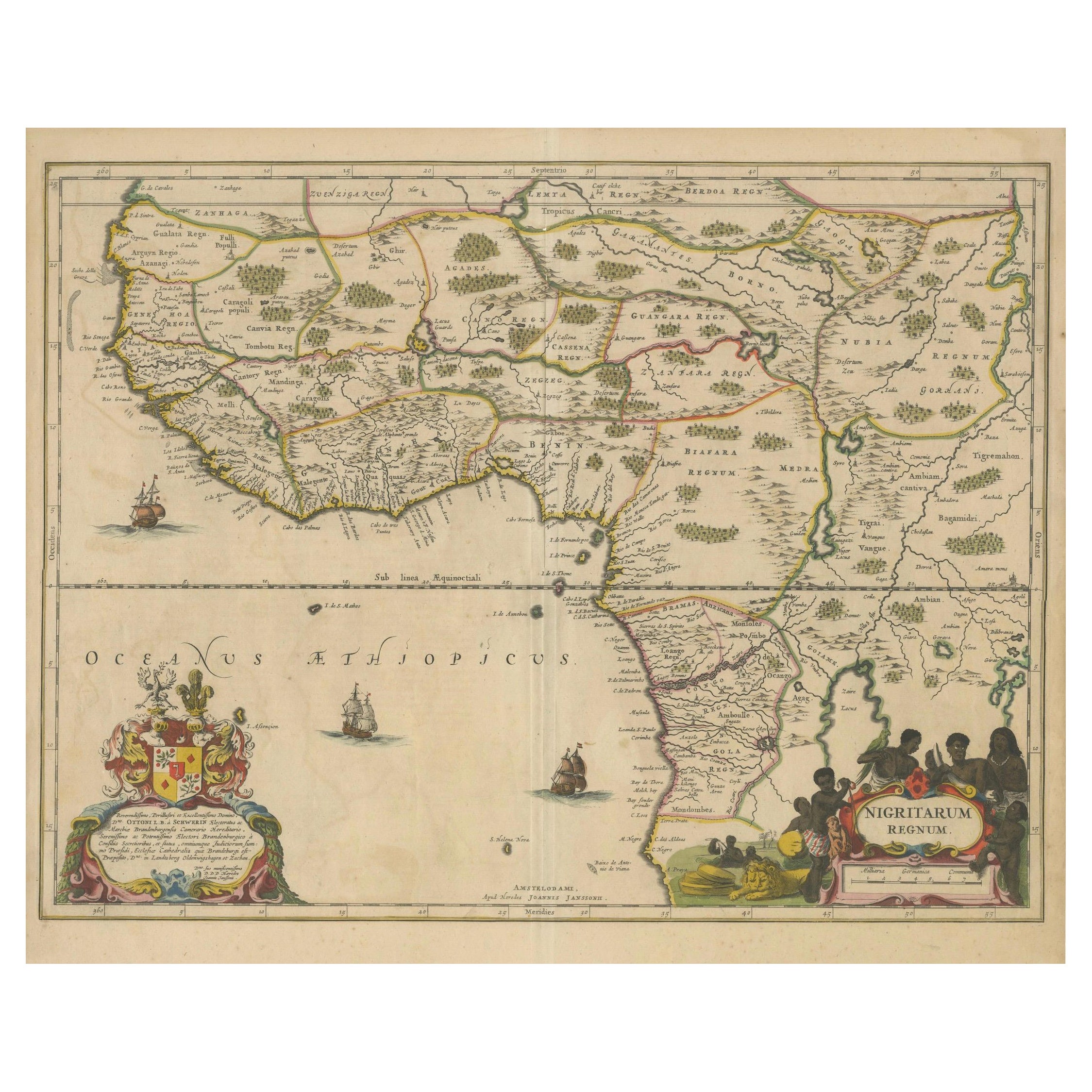 1675 Map of the Kingdom of the Black People (Nigritarum Regnum) by Janssonius