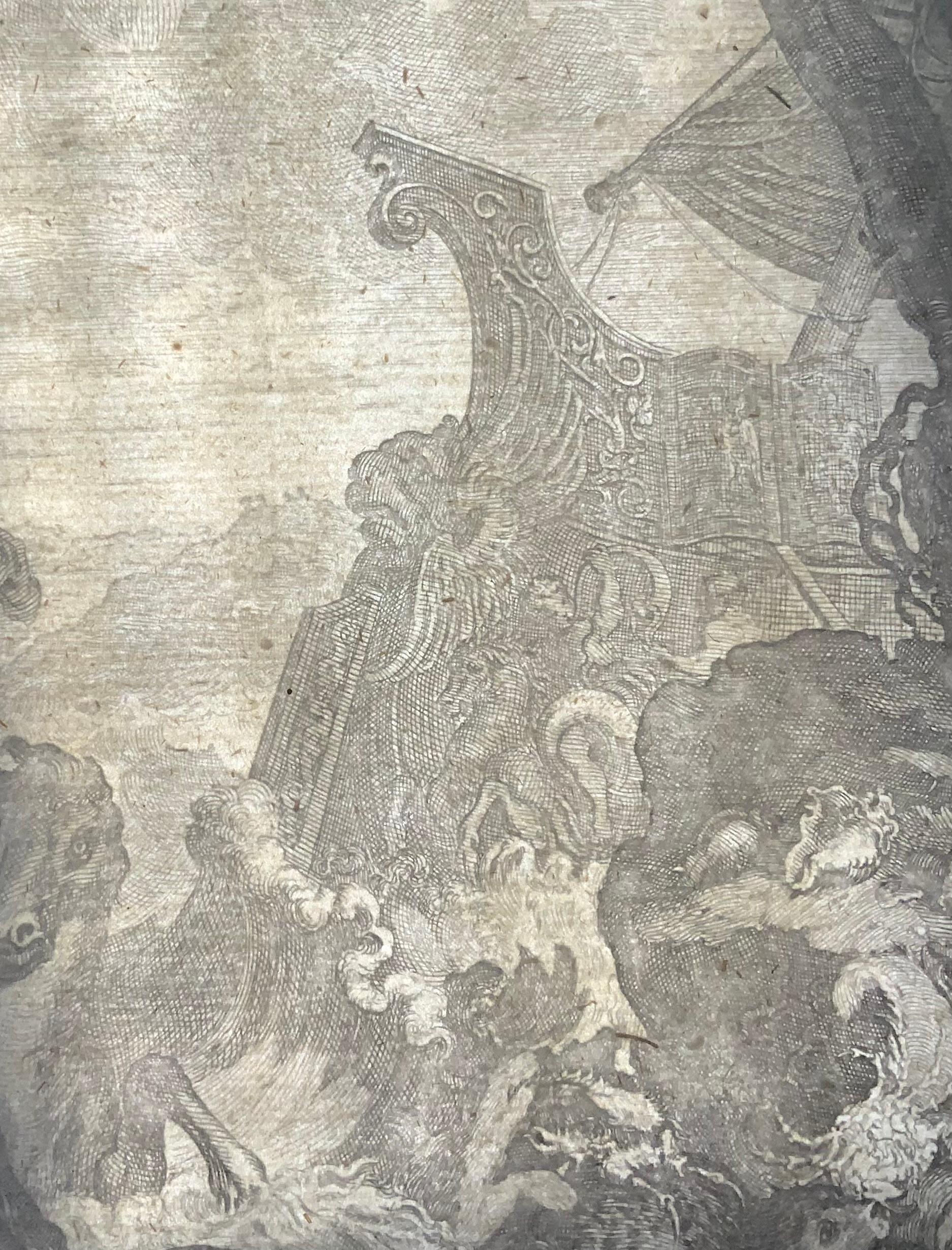 1679 Allegorie, Wasser, Neptun, Sébastien Leclerc, großes Folio, Ornament (18. Jahrhundert und früher) im Angebot