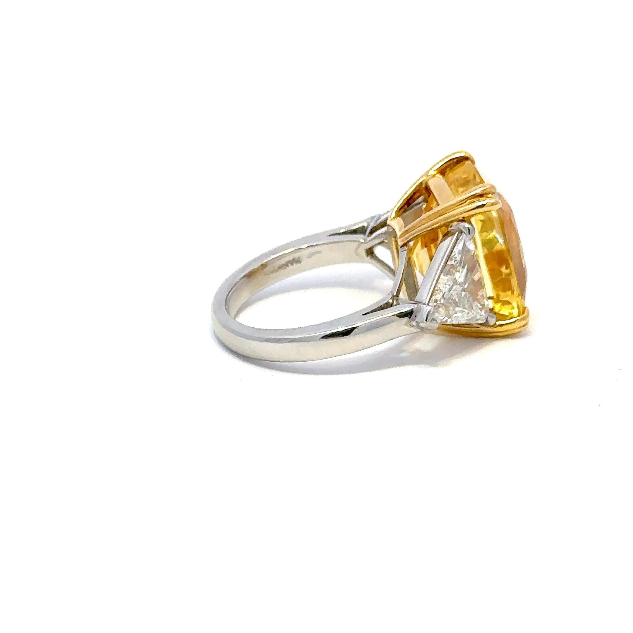 cushion cut yellow sapphire