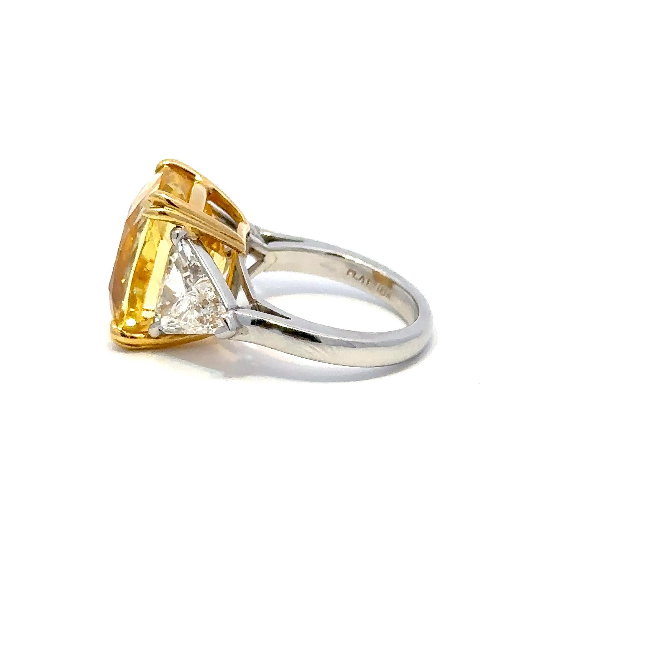 cushion cut yellow sapphire ring