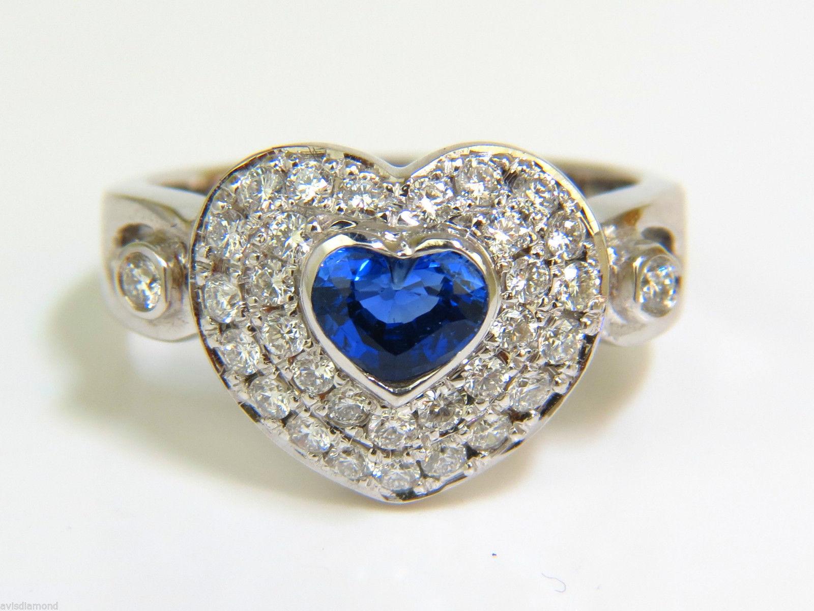 1.67ct 14 Karat Natural Fine Gem Heart Sapphire Diamond Ring 3D Dome Like 6