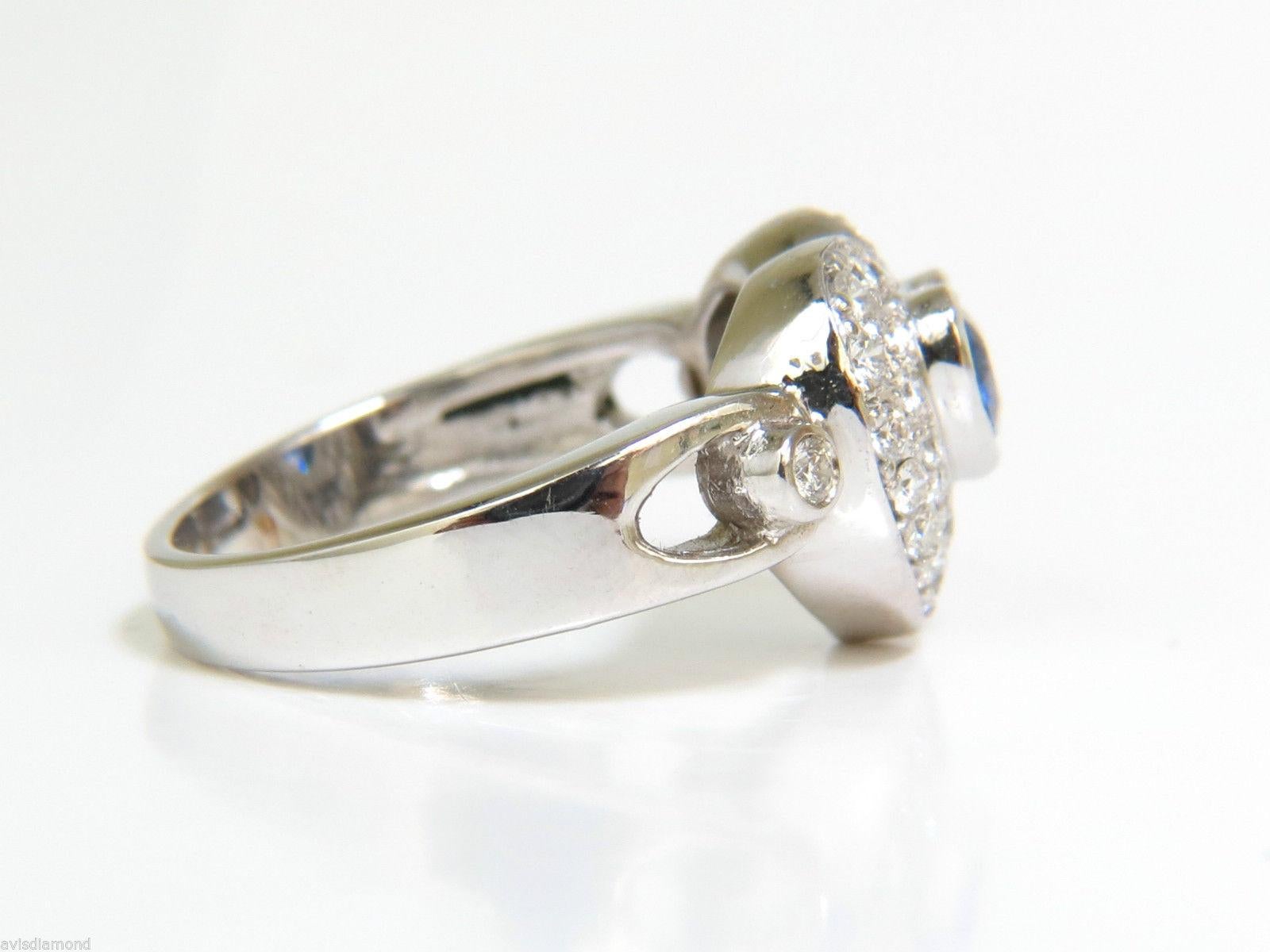 1.67ct 14 Karat Natural Fine Gem Heart Sapphire Diamond Ring 3D Dome Like 4