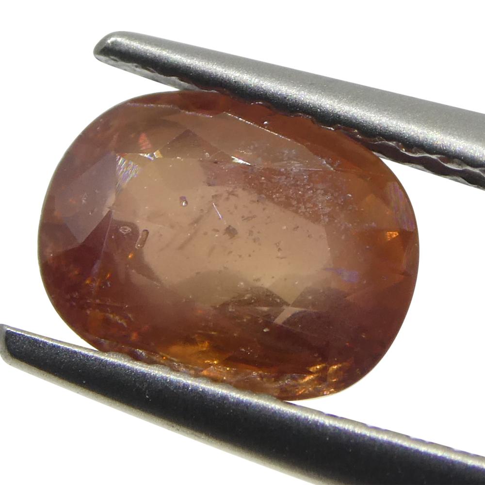 1.67ct Cushion Orange Sapphire from Tanzania For Sale 5