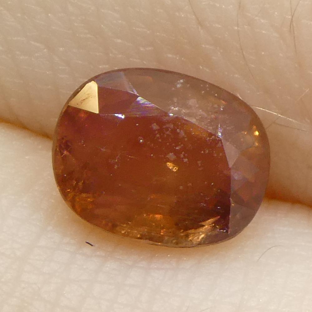1.67ct Cushion Orange Sapphire from Tanzania For Sale 7