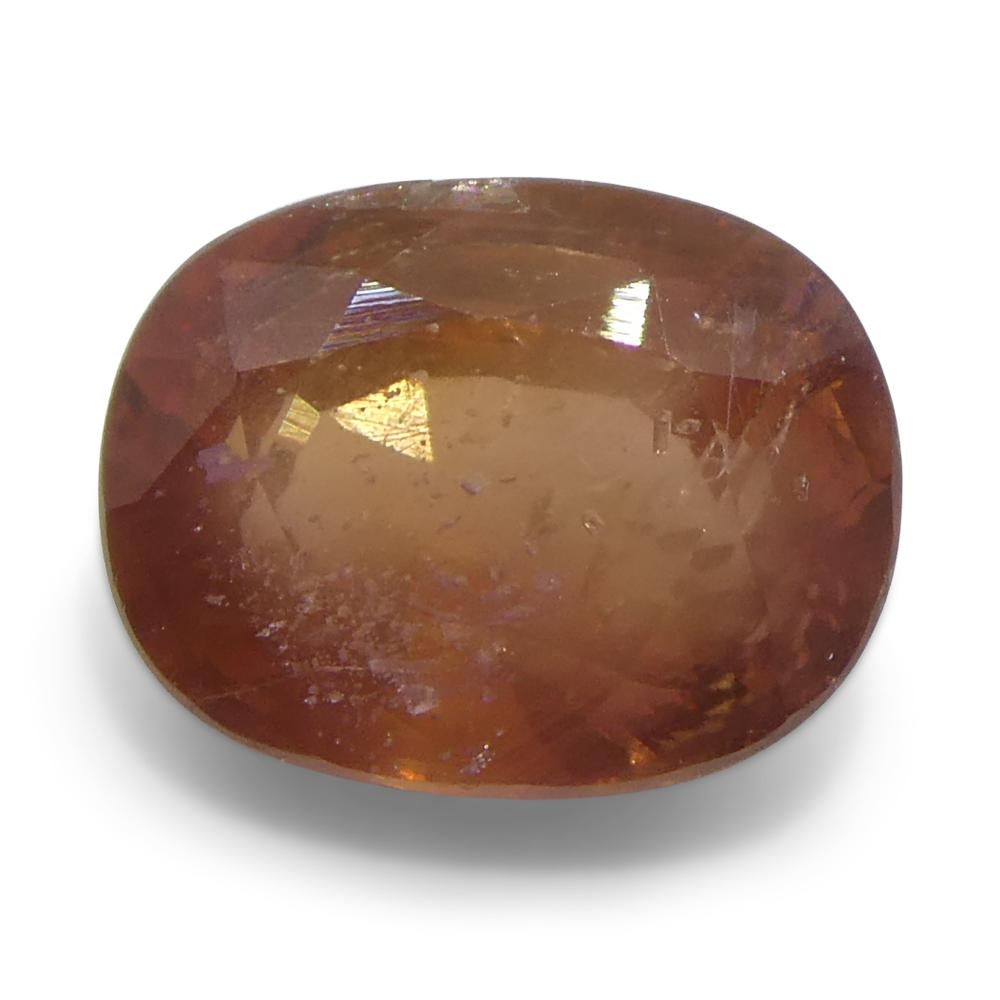1.67ct Cushion Orange Sapphire from Tanzania For Sale 1