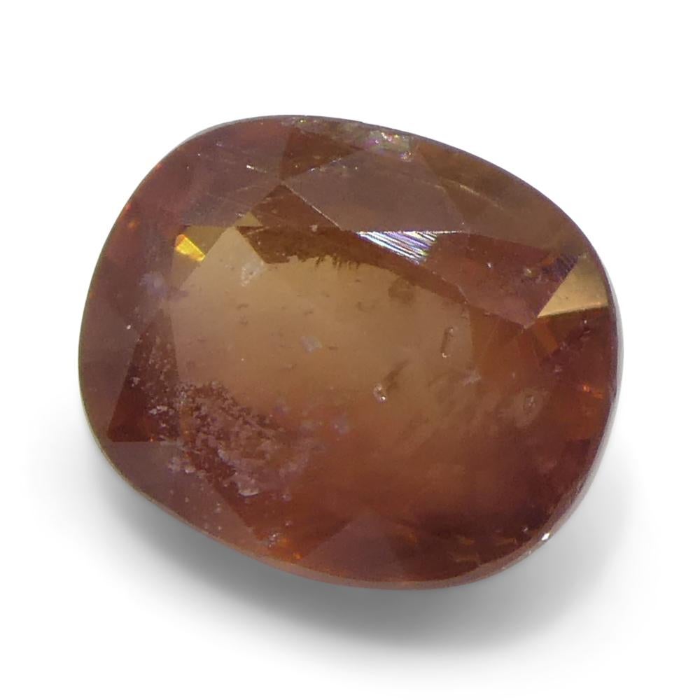 1.67ct Cushion Orange Sapphire from Tanzania For Sale 2