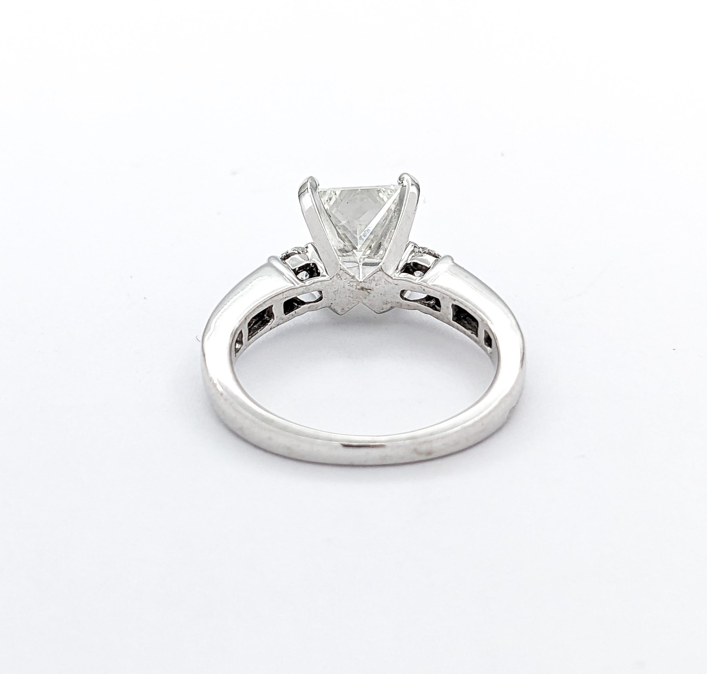 1.67ct Diamond Engagement Ring In White Gold For Sale 2