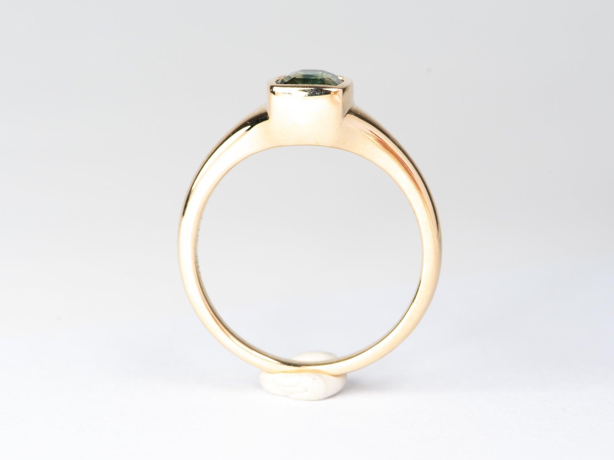 1,67 ct Zafiro Montana Bisel Engastado Anillo de Compromiso Oro 14K R6783 Sin cortar en venta