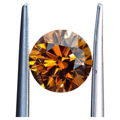 1.67ct Natural Fancy Brownish Yellow-Orange Diamond  Round Brilliant Cut, GIA