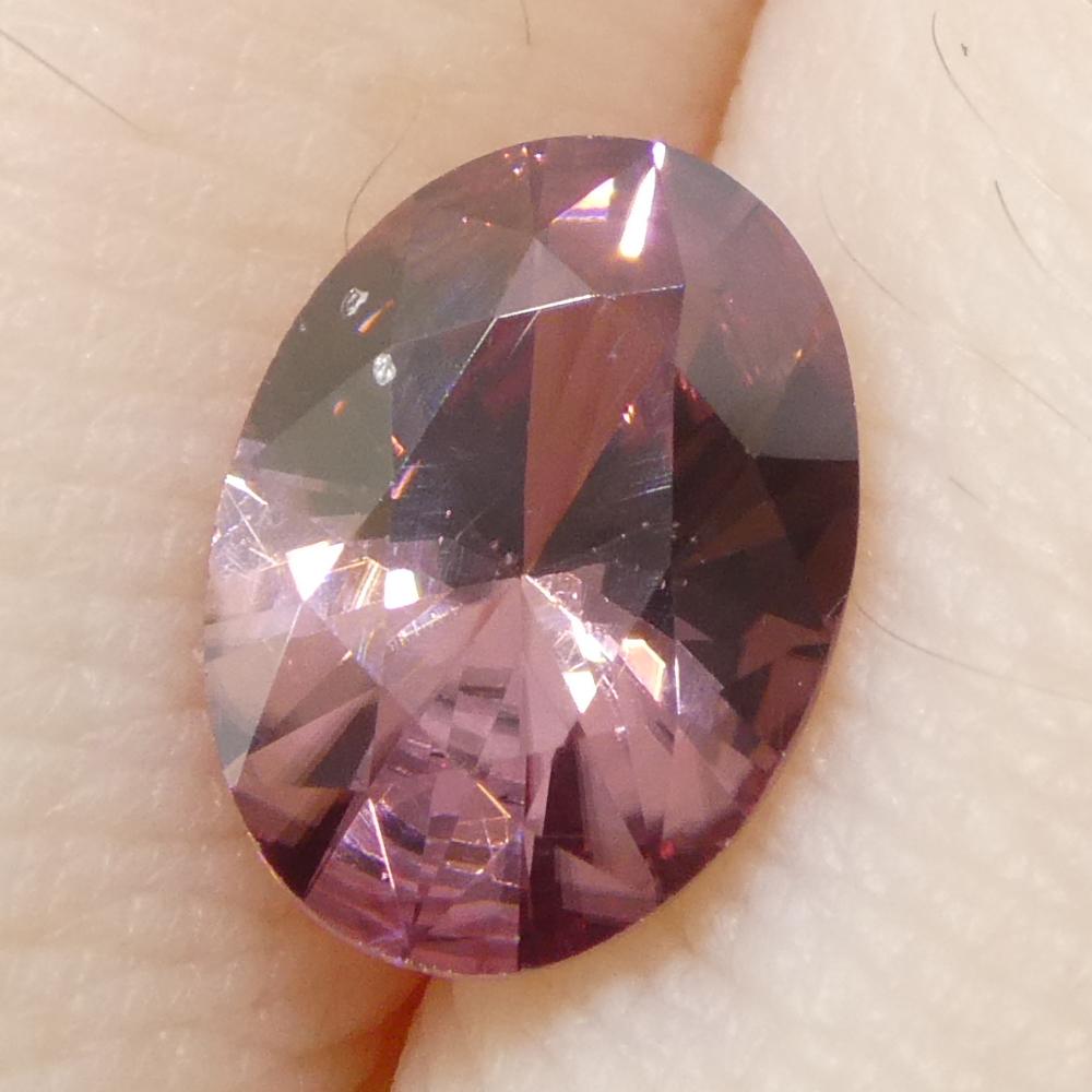 1.67ct Natural Earth Mined Oval Master Brilliant Cut Pink Zircon from Sri Lanka For Sale 8