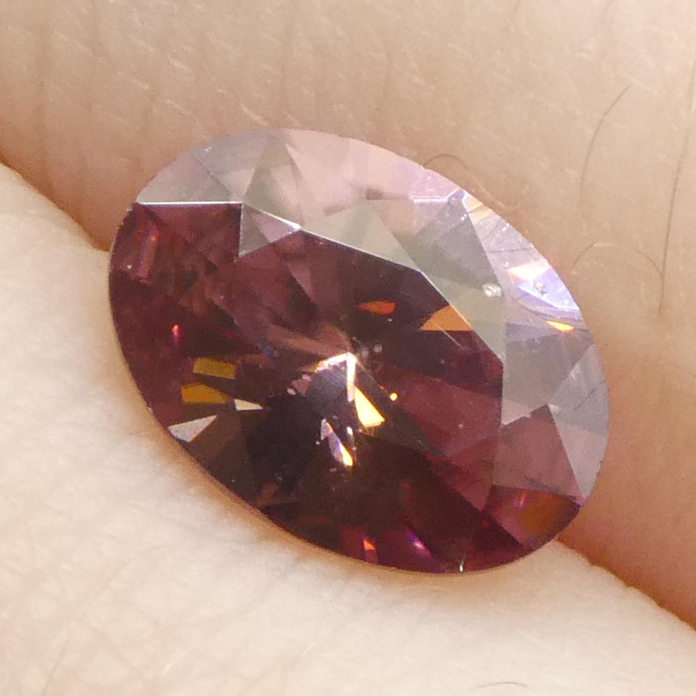 1.67ct Natural Earth Mined Oval Master Brilliant Cut Pink Zircon from Sri Lanka For Sale 9