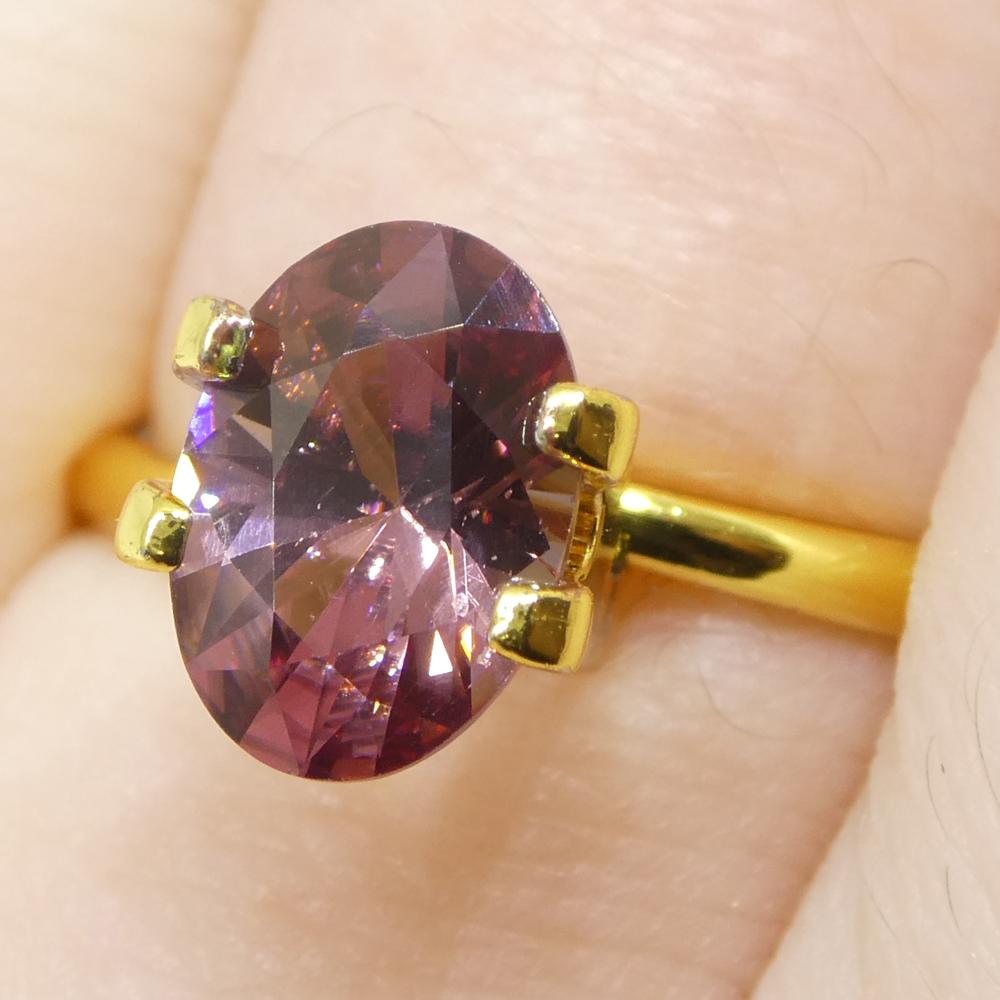 1.67ct Natural Earth Mined Oval Master Brilliant Cut Pink Zircon from Sri Lanka For Sale 10
