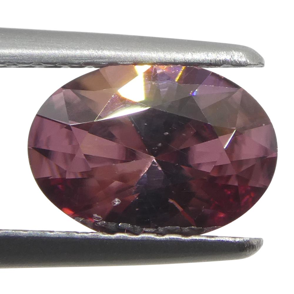 Women's or Men's 1.67ct Natural Earth Mined Oval Master Brilliant Cut Pink Zircon from Sri Lanka For Sale