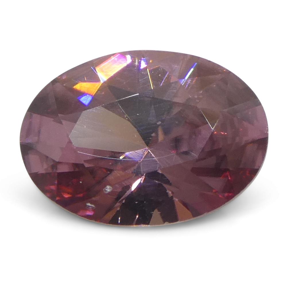 1.67ct Natural Earth Mined Oval Master Brilliant Cut Pink Zircon from Sri Lanka For Sale 2