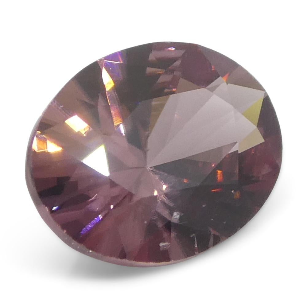 1.67ct Natural Earth Mined Oval Master Brilliant Cut Pink Zircon from Sri Lanka For Sale 5
