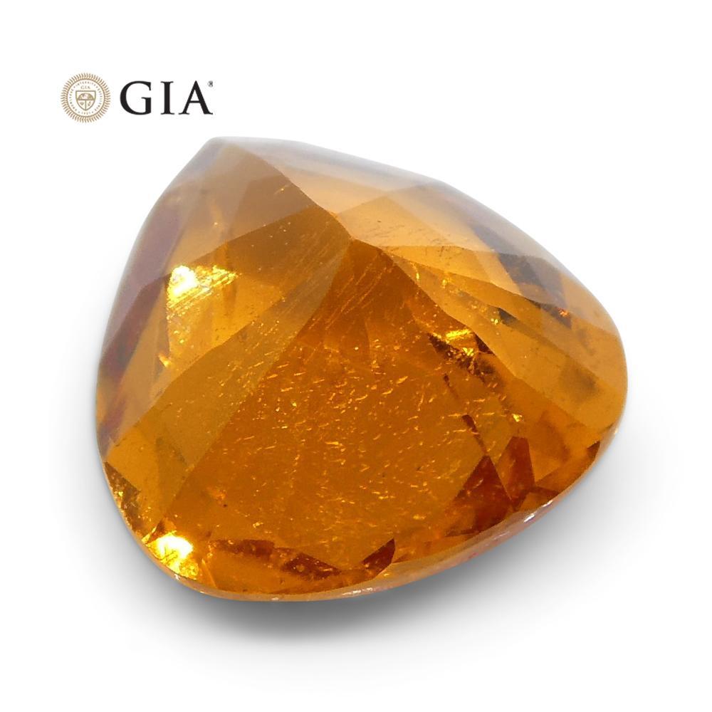 1.67ct Vivid Fanta Orange Spessartine/Spessartite Garnet Pear, GIA Certified For Sale 4