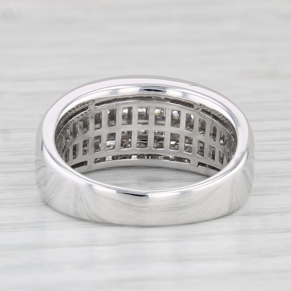 Taille princesse Bague d'anniversaire de mariage en or blanc 14 carats avec diamants 1,67 carat, taille 7 en vente